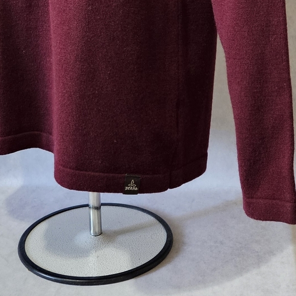 Prana Holberg Maroon Pullover 1/4 Zip Long Sleeve Sweater - Picture 8 of 11